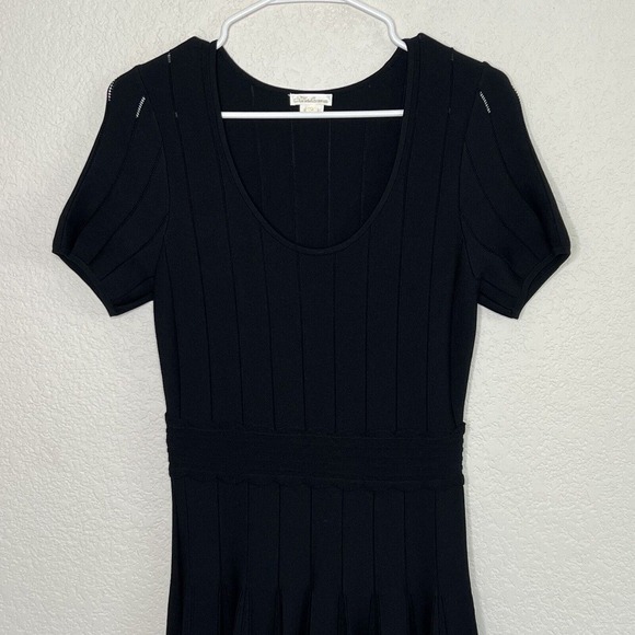 Anthropologie Shoshanna Black Pleated Cocktail Fit Flare Career Dress Medium Y22 - Picture 5 of 10